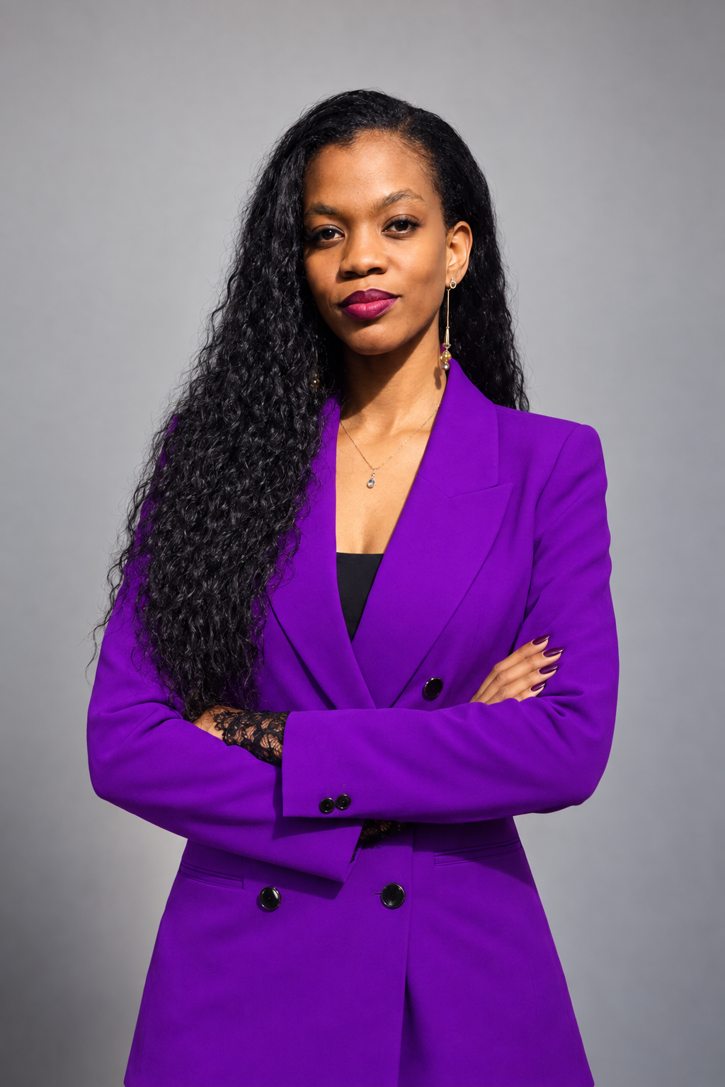 Mahlatse Angie Lekalakala, founder and Group CEO of Inabold Enterprises, wearing a purple blazer